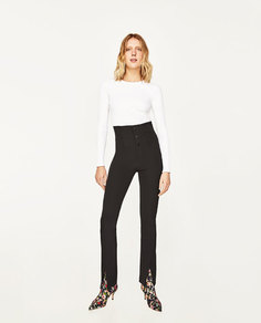 Футболка из трикотажа в рубчик облегающего кроя Zara