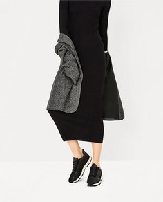 Черные кожаные кроссовки с тиснением Zara