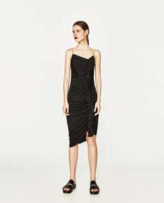 Платье с драпировкой, на бретелях Zara