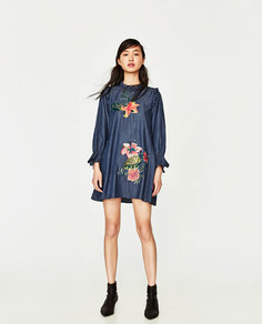 Платье с цветочной вышивкой Zara