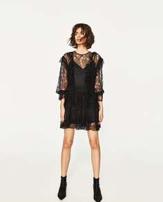 Платье из кружева с воланами Zara