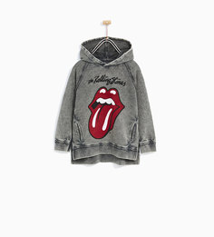 Толстовка с капюшоном и принтом rolling stones Zara