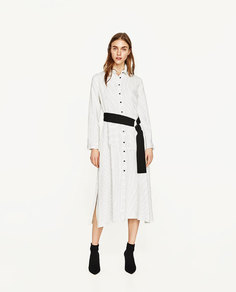 Туника в полоску с поясом Zara
