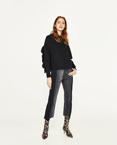 Джинсовая толстовка с воланом Zara