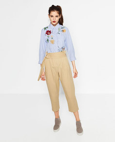 Рубашка из поплина с вышивкой Zara