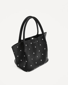 Сумка-шопер мини-формата с принтом Zara