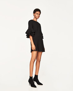 Платье с воланами на рукавах Zara