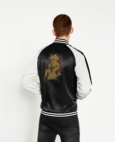 Куртка-бомбер с вышивкой «дракон» Zara