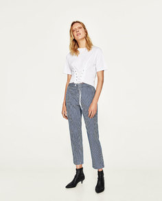 Укороченные брюки с эластичной талией Zara