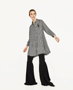 Платье с принтом в клетку виши Zara