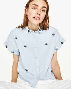 Рубашка с декоративными деталями Zara