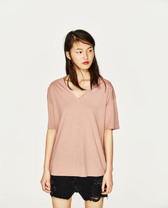 Футболка с v-образным вырезом Zara