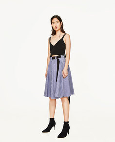 Юбка клеш в полоску Zara