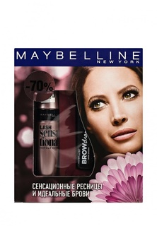 Набор Maybelline New York Тушь для ресниц "Lash Sensational", черная, Тушь для бровей "Brow Drama"