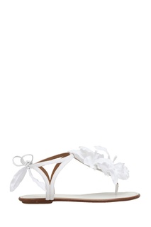 Замшевые сандалии Flora Sandal Flat Bridal Aquazzura