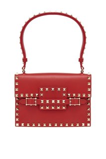 Кожаная сумка Rosso Rockstud Valentino