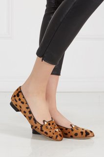 Слиперы из меха пони Kitty Flats Charlotte Olympia