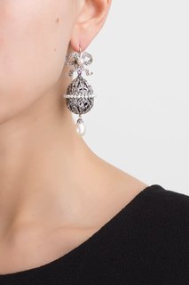 Серебряные серьги с жемчугом и аметистами «Пасхальные Яйца» Axenoff Jewellery