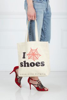 Сумка из замши и хлопка I Love CO Shoes Charlotte Olympia