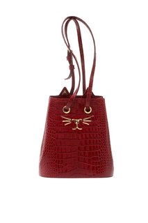 Сумка из лакированной кожи Feline Bucket Bag Charlotte Olympia