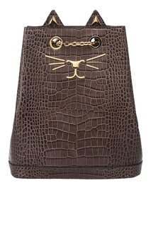 Рюкзак из лакированной кожи Feline Bucket Bag Charlotte Olympia