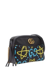 Кожаная сумка с принтом Gucci Ghost