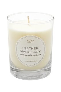 Ароматическая свеча Leather Mahogany 312гр. Kobo Candles