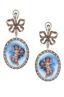 Серебряные серьги «Ангелы» с аметистами и голубыми топазами Axenoff Jewellery