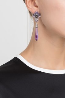 Серебряные серьги с аметистами и черной шпинелью «Кокошники» Axenoff Jewellery