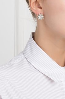 Серебряные серьги с цаворитами и бесцветными топазами «Зарина» Axenoff Jewellery