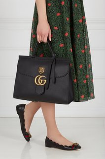 Кожаная сумка GG Marmont leather top handle bag Gucci