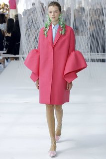 Льняное пальто с воланами Delpozo