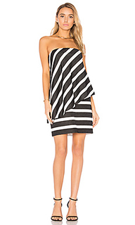 Strapless tiered drape stripe dress - Halston Heritage