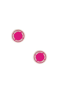 Эмалевые серьги в форме диска с логотипом - Marc Jacobs