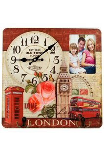 Коллаж-ключница, часы "Лондон" Русские подарки