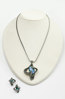 Комплект: колье и серьги Aquamarine