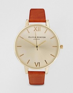 Светло-коричневые часы с большим циферблатом Olivia Burton - Коричневый