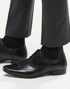 Оксфордские туфли-броги из натуральной кожи ASOS - Черный
