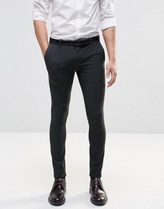 Темно-серые строгие брюки супероблегающего кроя ASOS - Серый