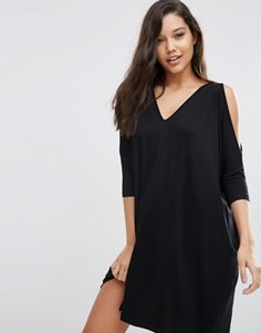 Свободное платье с открытыми плечами ASOS - Черный