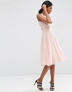 Платье миди со складками ASOS - Розовый
