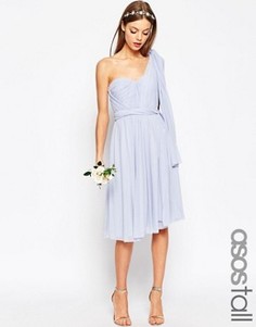Универсальное сетчатое платье миди ASOS TALL WEDDING - Синий