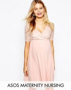 Платье миди для кормящих мам ASOS Maternity - Розовый