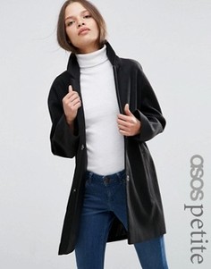 Пальто-кокон в мальчишеском стиле ASOS PETITE - Черный