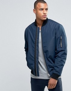 Контрастный бомбер D-Struct - Темно-синий