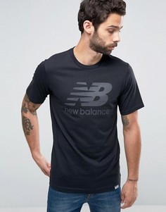 Черная футболка с классическим логотипом New Balance MT63554_BK - Черный