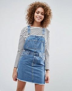 Синий выбеленный джинсовый сарафан ASOS - Синий