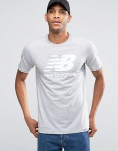 Серая футболка с логотипом New Balance Classic MT63554_AG - Серый