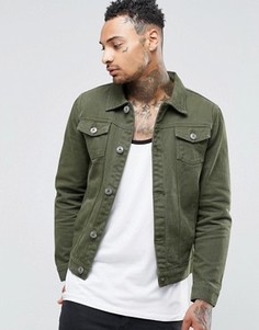 Джинсовая куртка цвета хаки Liquor & Poker - Зеленый