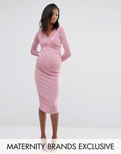 Облегающее платье для беременных с запахом спереди Missguided Maternity - Фиолетовый